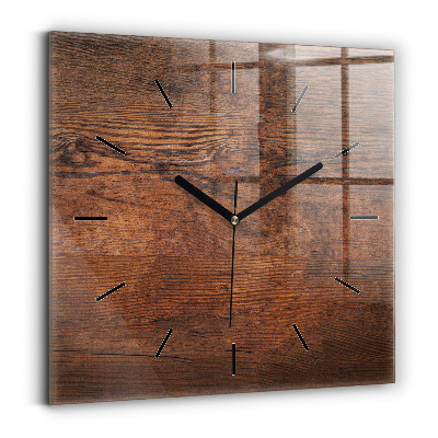 Szögletes üvegóra 30x30 Régi fa