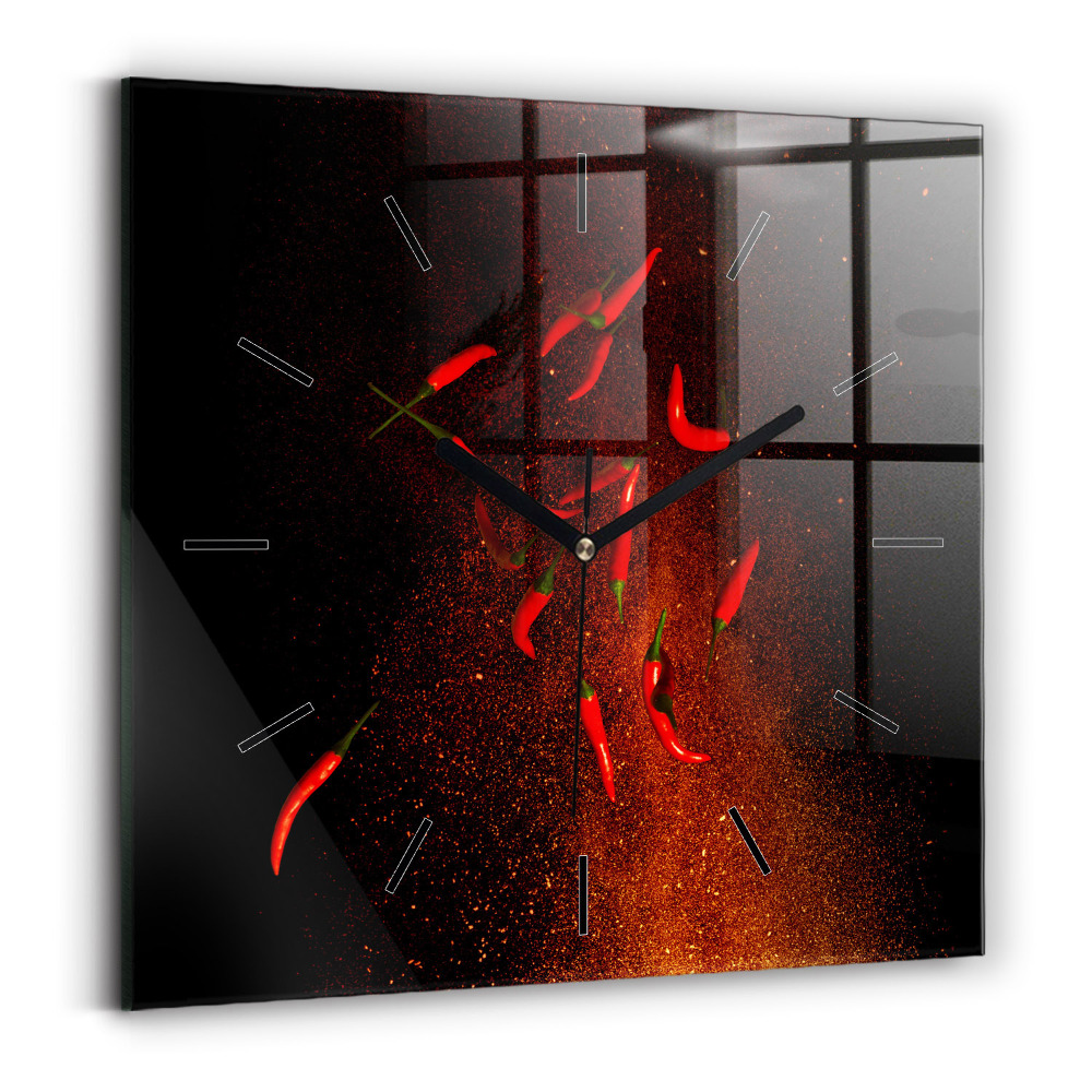 Szögletes üvegóra 30x30 Chili paprika
