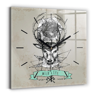 Négyzet alakú üvegóra 30x30 Szarvasfej