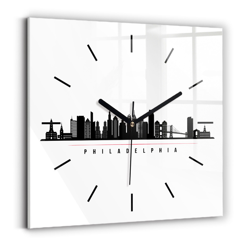 Szögletes fali üvegóra 30x30 Philadelphia illusztráció