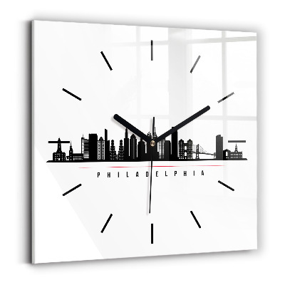 Szögletes fali üvegóra 30x30 Philadelphia illusztráció