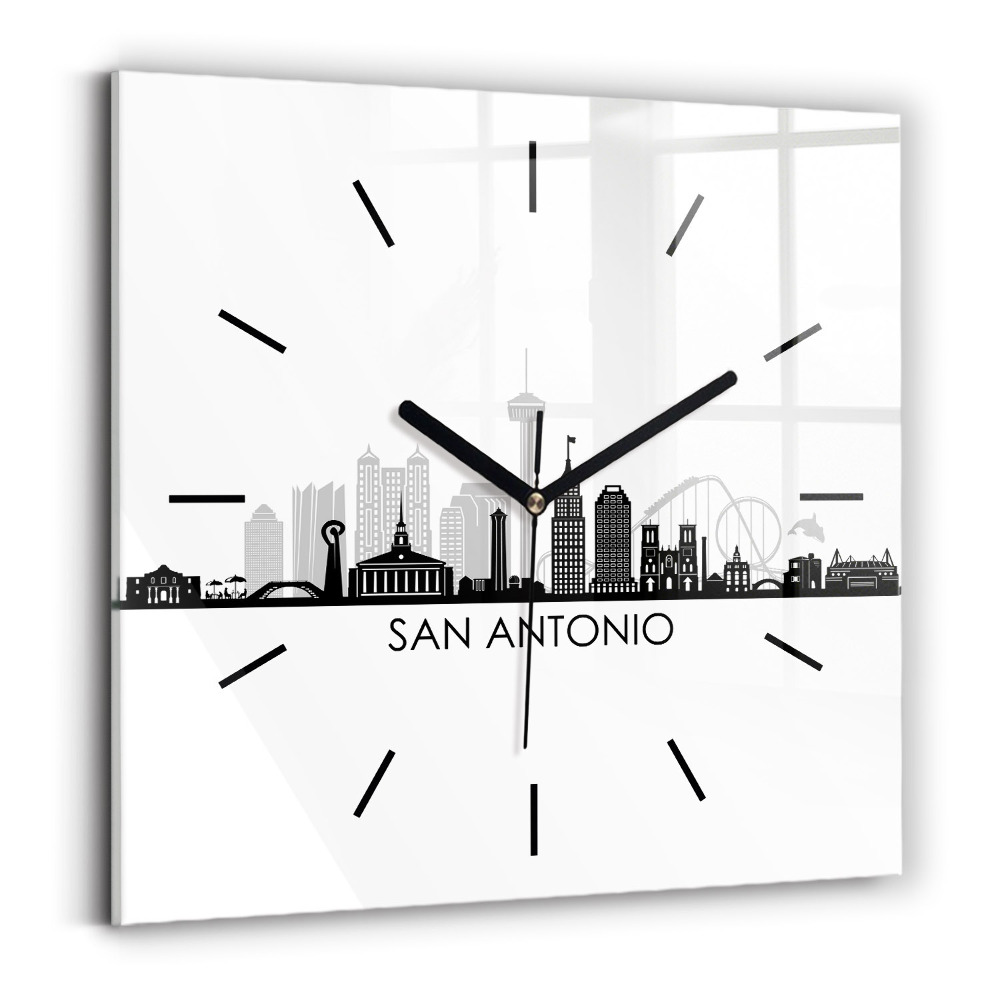 Szögletes fali üvegóra 30x30 San Antonio Texas városa