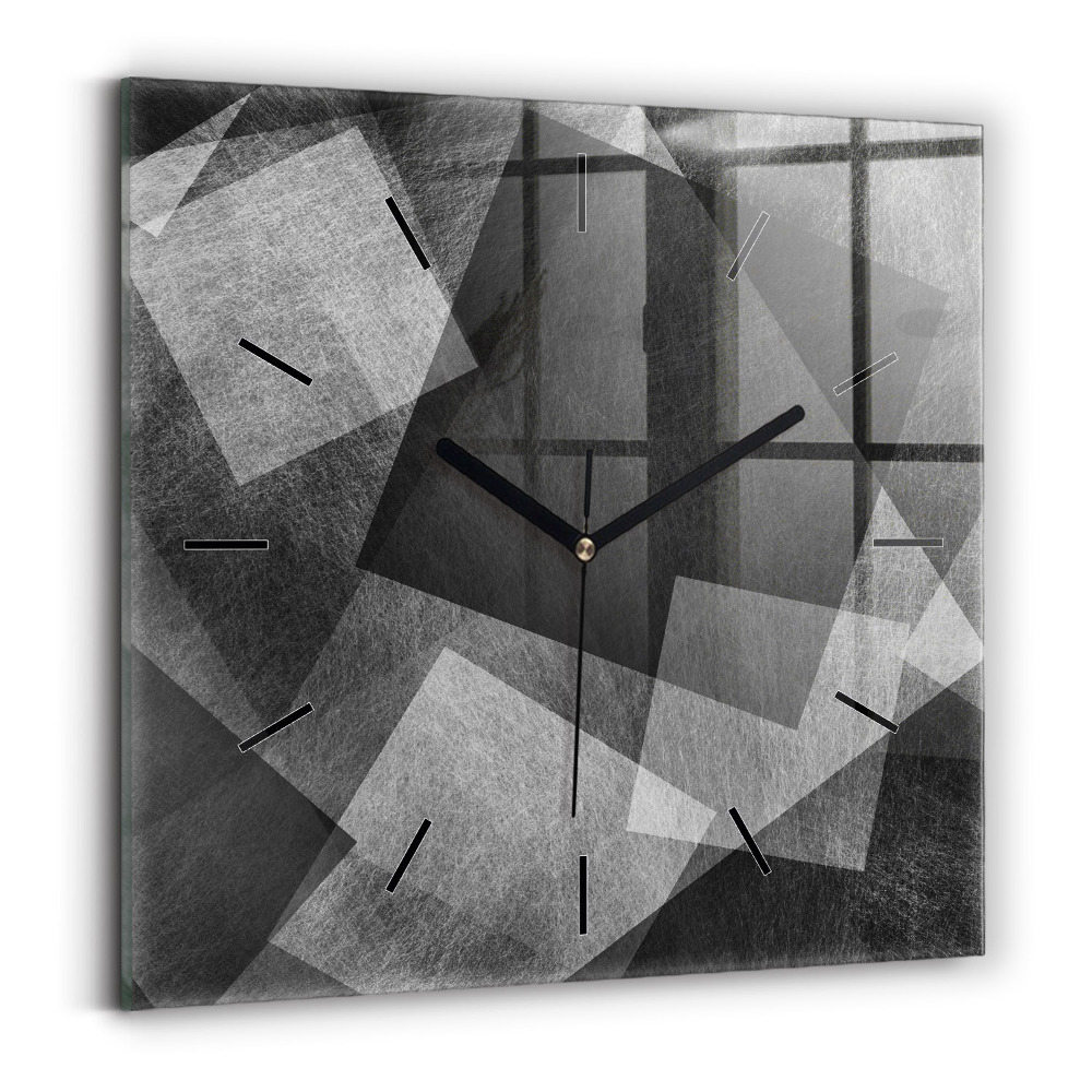 Négyzet alakú üvegóra 30x30 Geometriai absztrakció