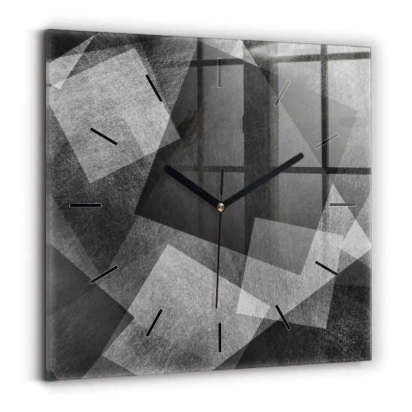 Négyzet alakú üvegóra 30x30 Geometriai absztrakció