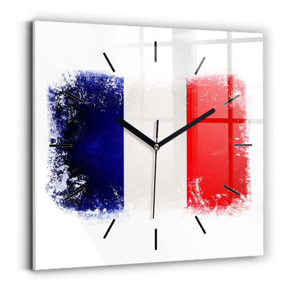 Négyzetes üvegóra 30x30 francia zászló