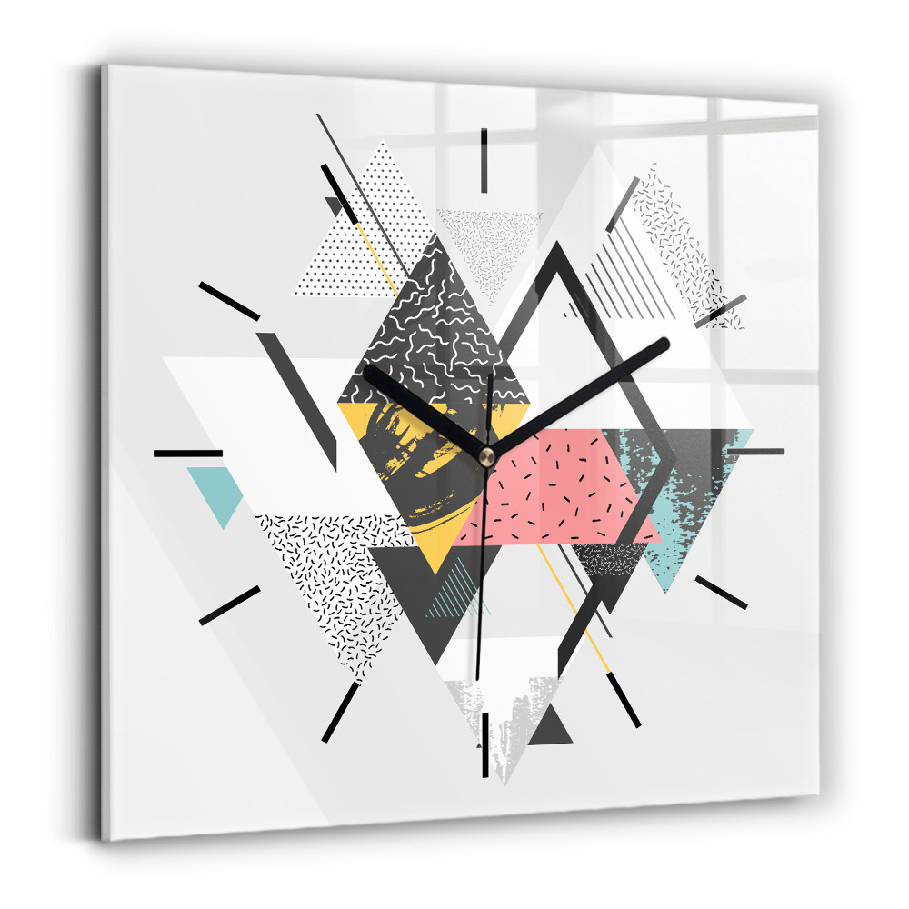 Szögletes fali üvegóra 30x30 Geometriai minta
