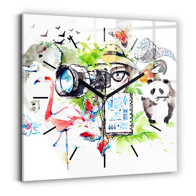 Négyzetes üvegóra 30x30 Zoológus