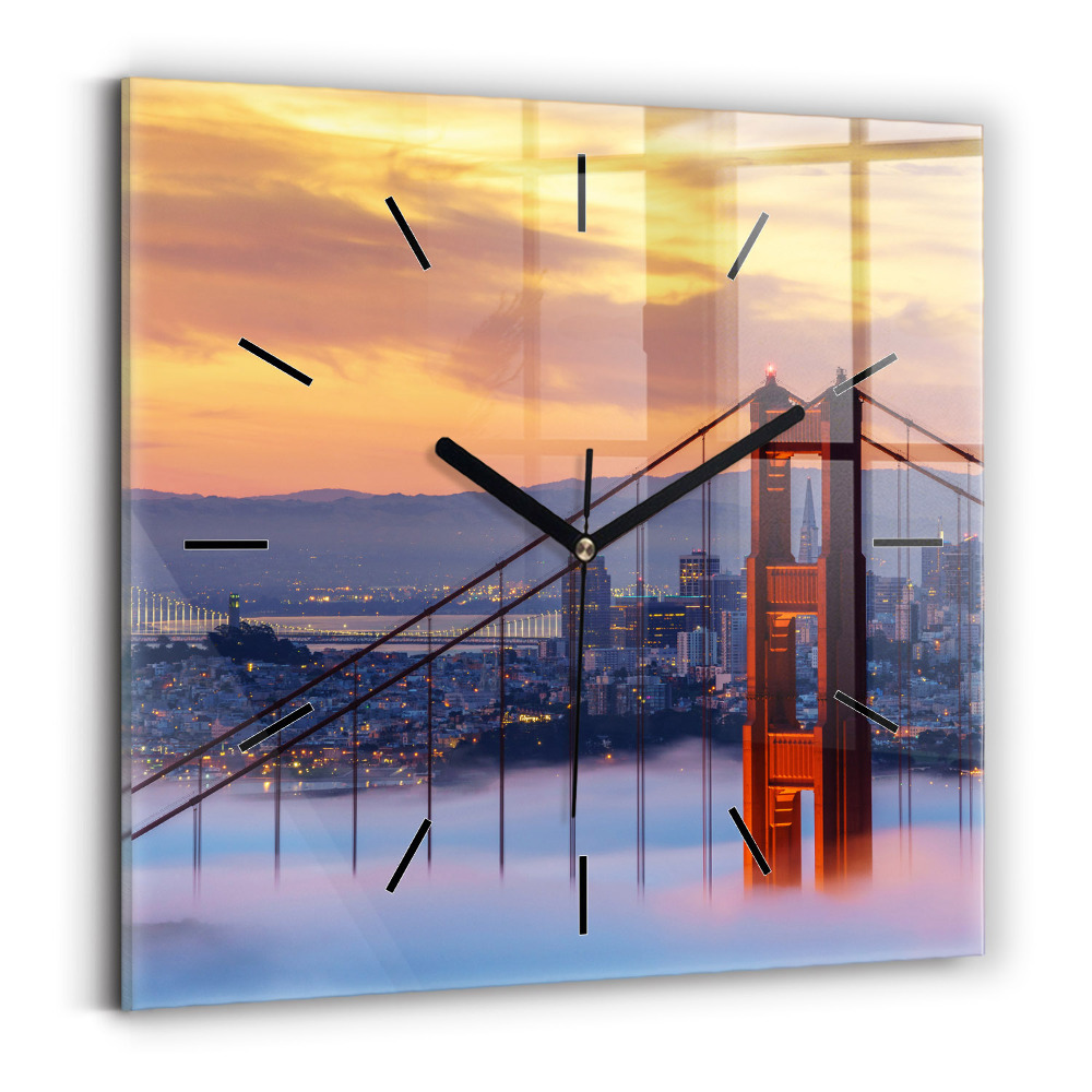 Szögletes üvegóra 30x30 Híd San Franciscóban