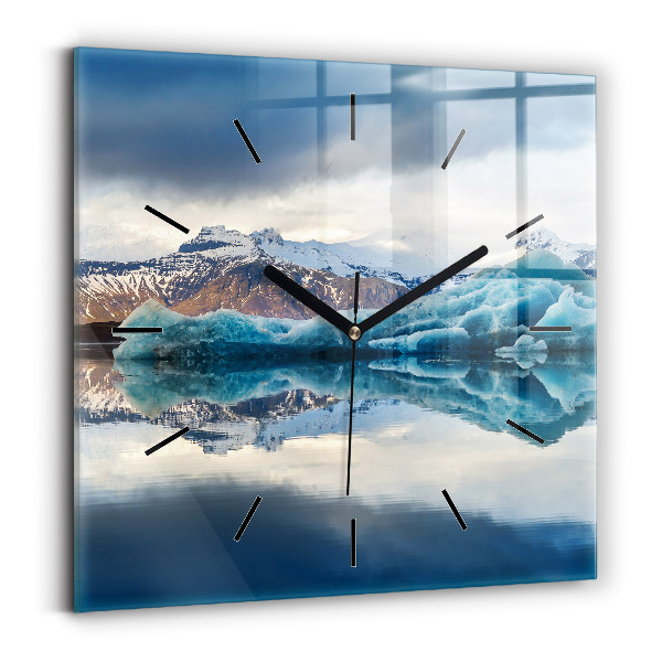 Szögletes fali üvegóra 30x30 Jokulsarlon-tó Izlandon