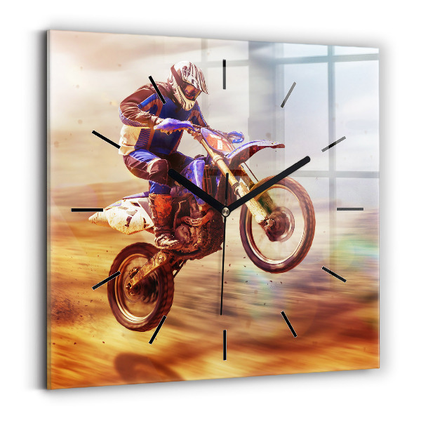 Szögletes fali üvegóra 30x30 Enduro Motocross