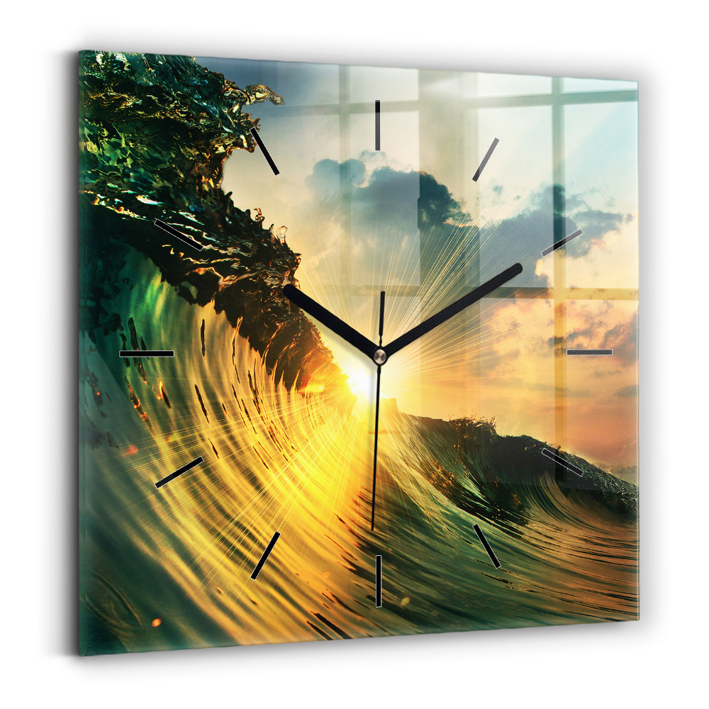 Szögletes fali üvegóra 30x30 Sunset Waves Perspektíva