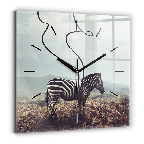 Szögletes fali üvegóra 30x30 Zebra – Absztrakció