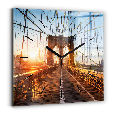 Szögletes fali üvegóra 30x30 Brooklyn Bridge NYC
