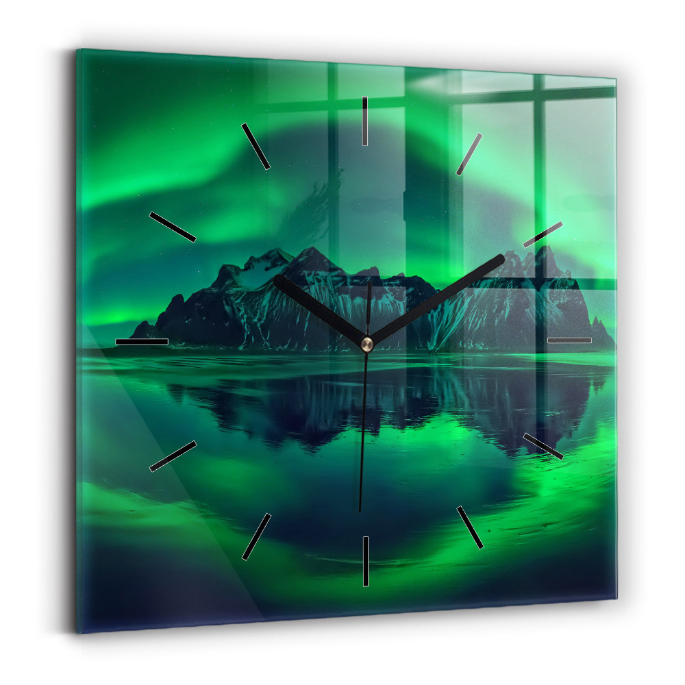 Szögletes üvegóra 30x30 Északi fény