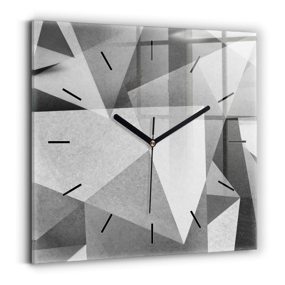 Szögletes fali üvegóra 30x30 Szürke geometriai absztrakció