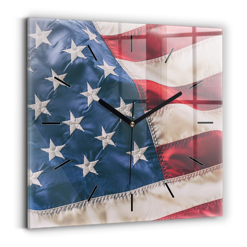 Szögletes üvegóra 30x30 amerikai zászló