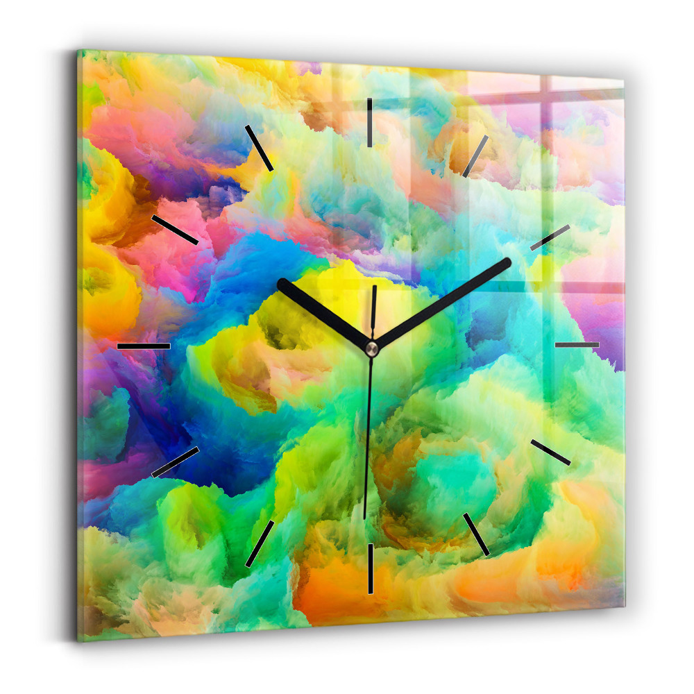 Négyzet alakú üvegóra 30x30 Fraktál textúra