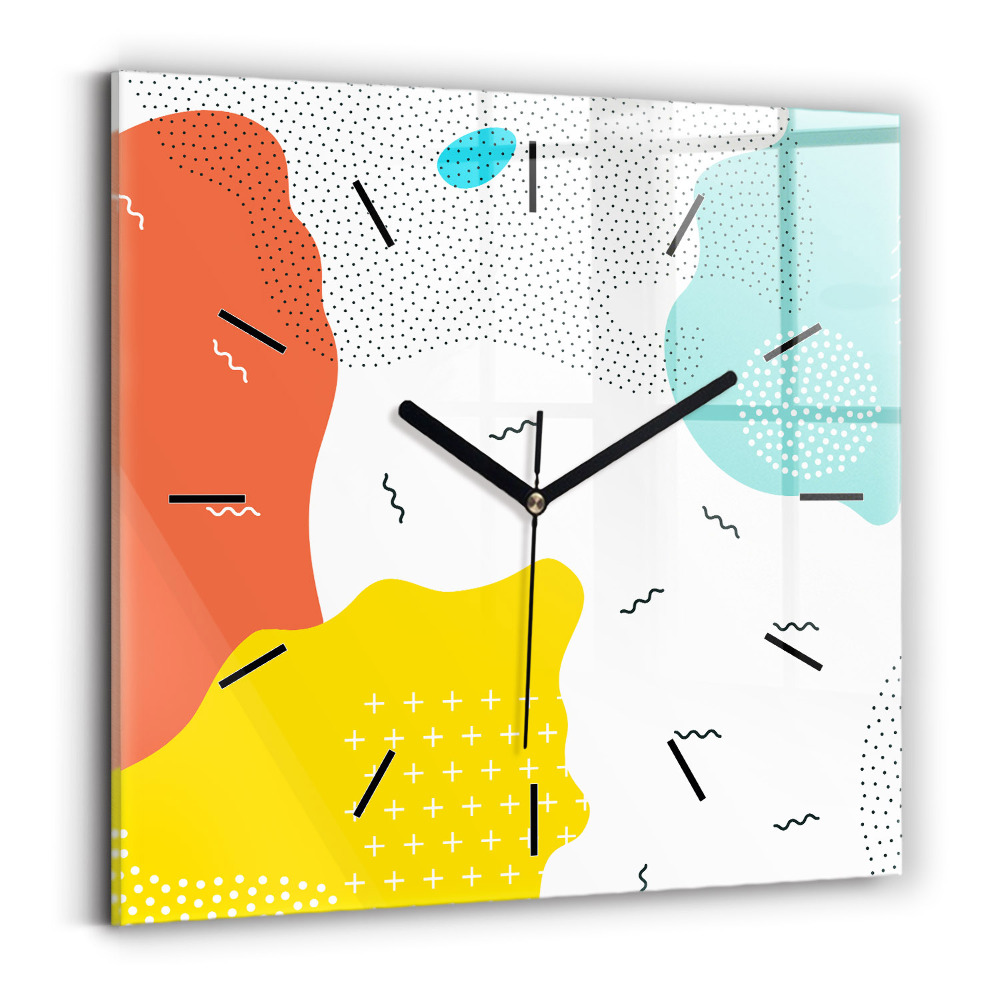 Szögletes üvegóra 30x30 POP absztrakció