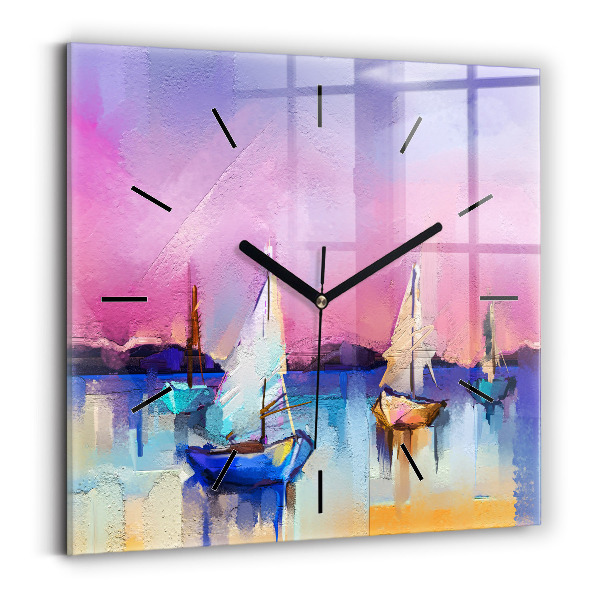 Szögletes üvegóra 30x30 Tengeri tájkép