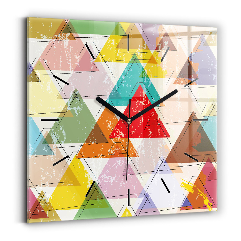 Négyzet alakú üvegóra 30x30 Geometriai háromszögek