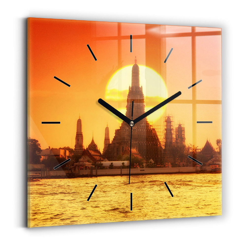 Négyzetes üvegóra 30x30 Wat arun Bangkok Thaiföld