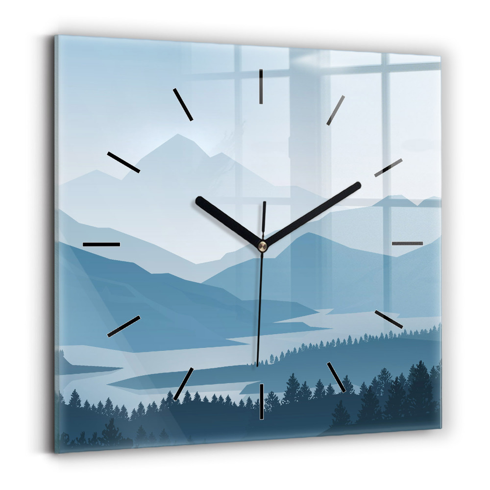 Szögletes fali üvegóra 30x30 Hegyi táj