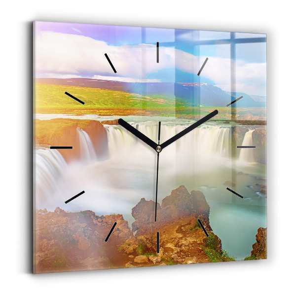 Négyzetes üvegóra 30x30 Godafoss Izlandon