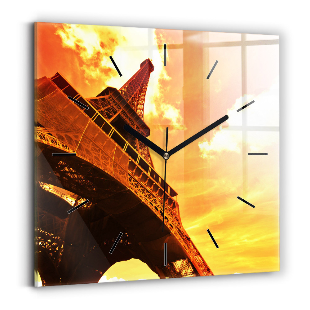 Szögletes fali üvegóra 30x30 Eiffel-torony Párizsban
