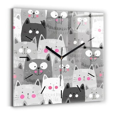 Négyzet alakú üvegóra 30x30 Varrat nélküli mintát macskák