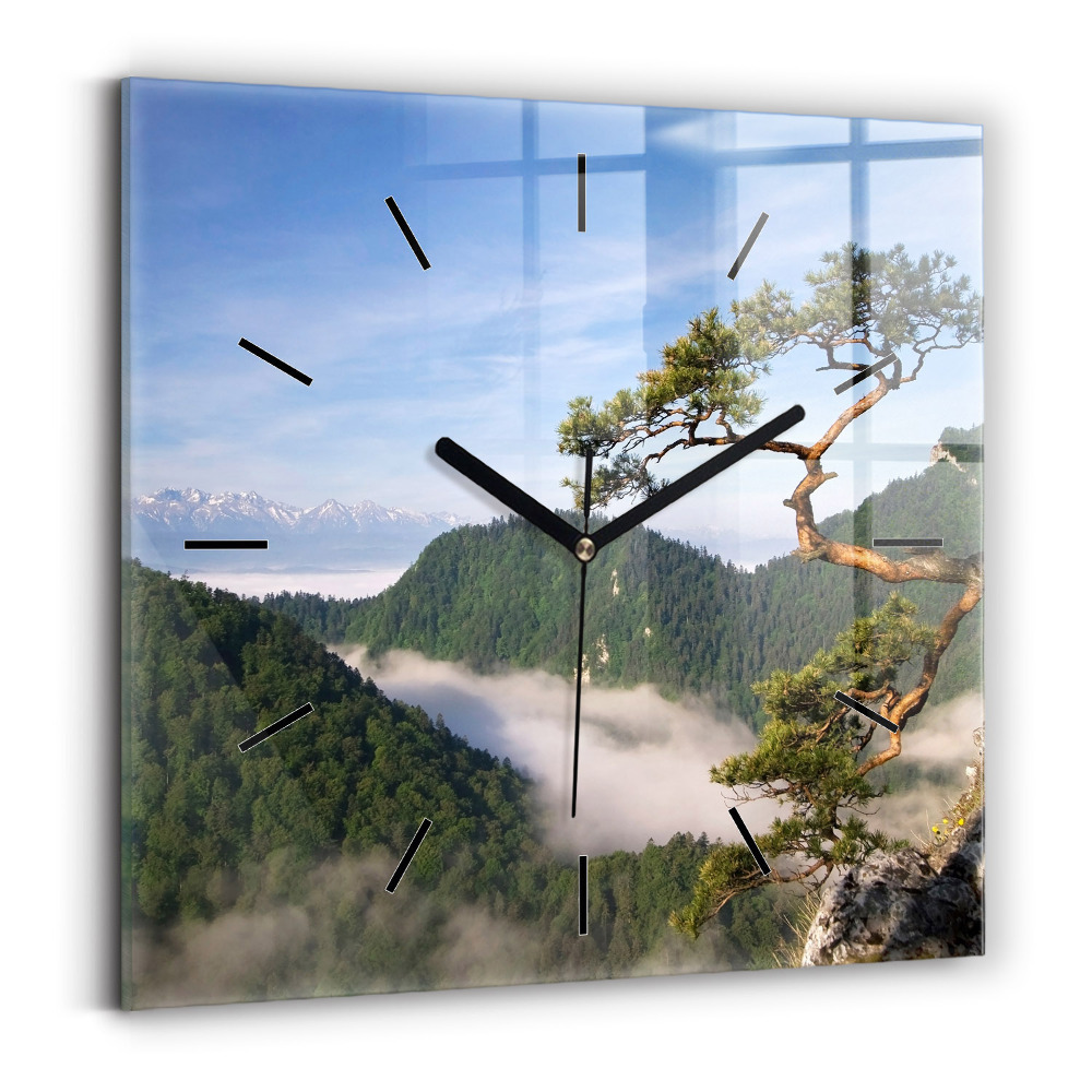 Szögletes fali üvegóra 30x30 Sokolica Wierch a Pieniny-hegységben