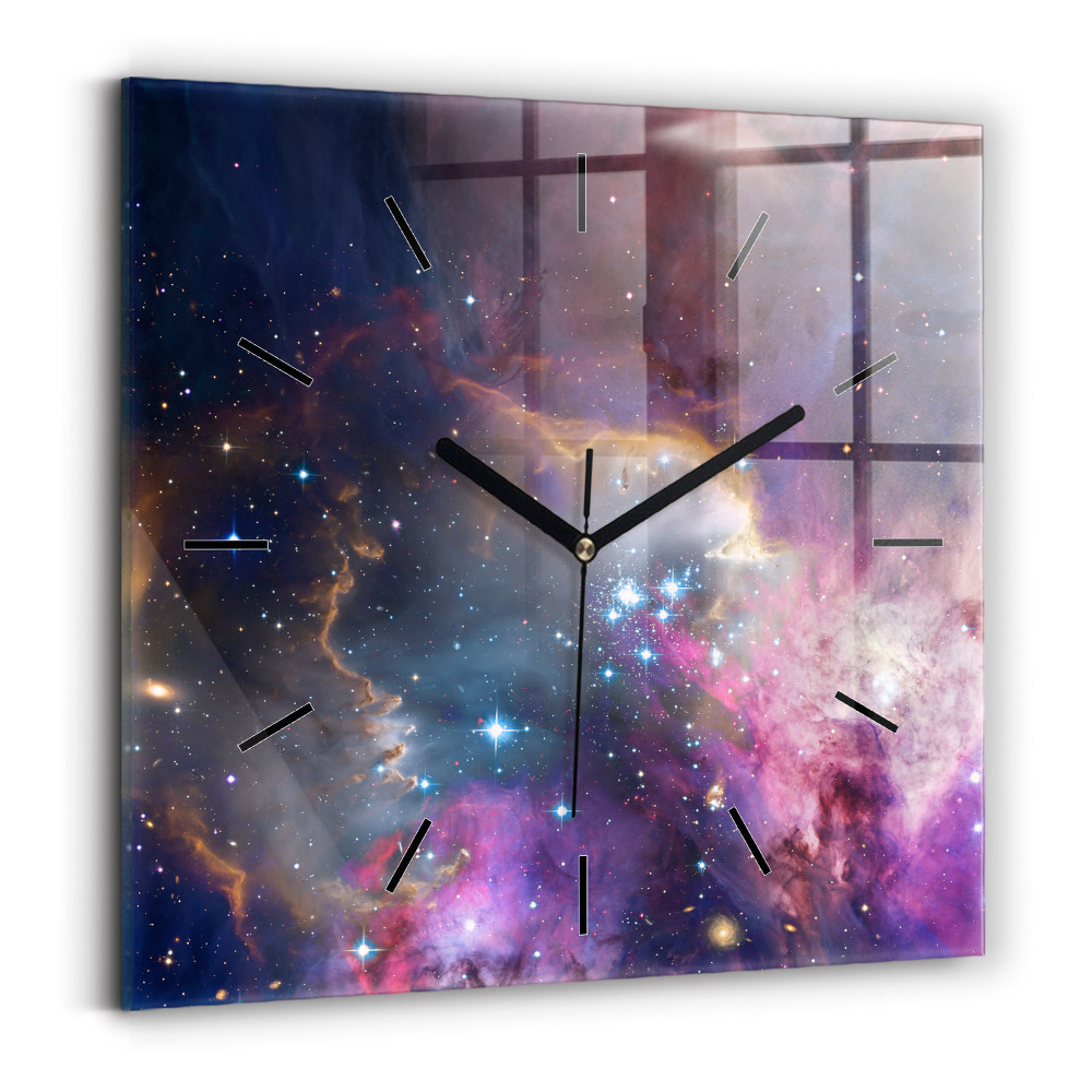 Szögletes üvegóra 30x30 Galaxis és csillagok