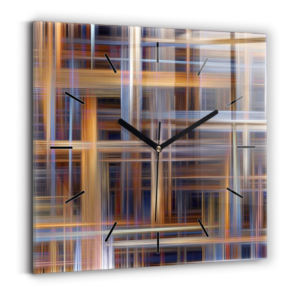 Négyzet alakú üvegóra 30x30 Geometria absztrakció