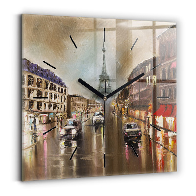 Szögletes üvegóra 30x30 Párizs város építészete