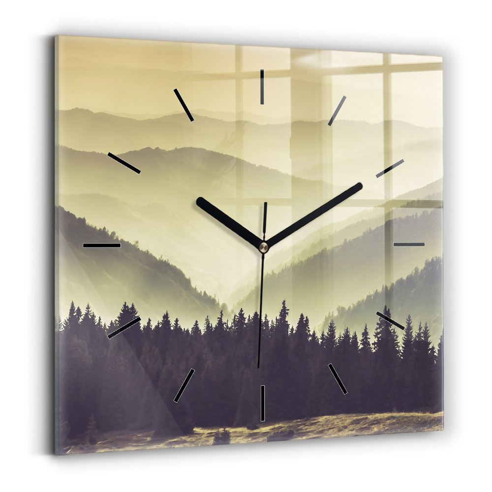 Szögletes fali üvegóra 30x30 Ködös hegyoldalak
