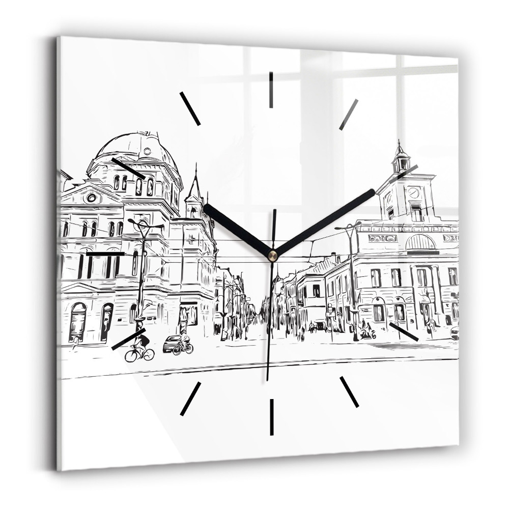 Szögletes fali üvegóra 30x30 Poznań város illusztrációja