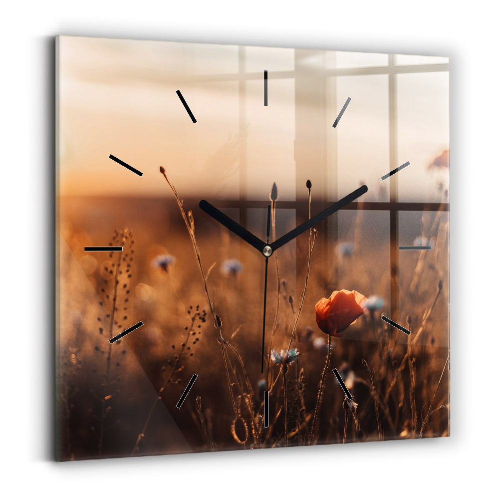 Négyzet alakú üvegóra 30x30 Napkelte mező