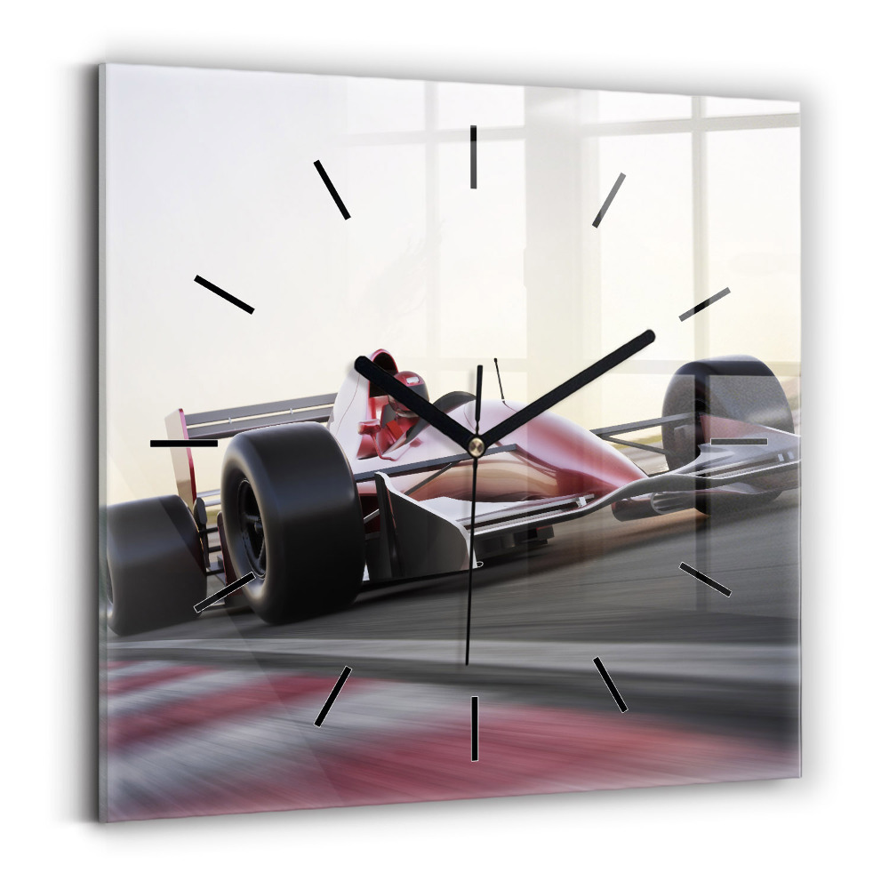 Szögletes üvegóra 30x30 Sport versenyautó