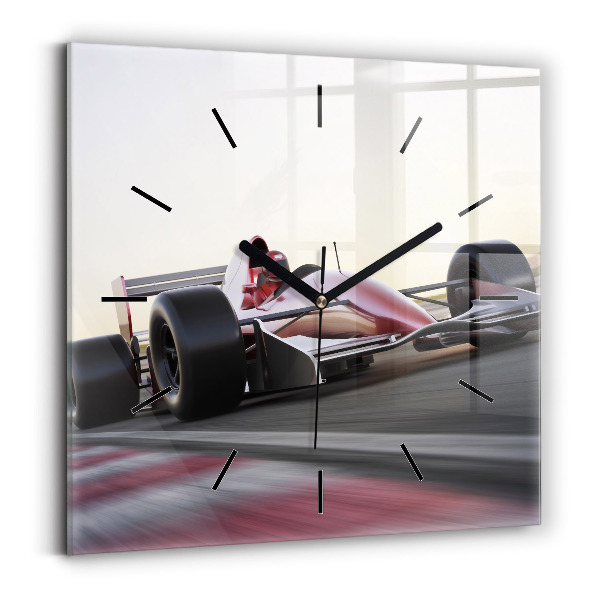 Szögletes üvegóra 30x30 Sport versenyautó