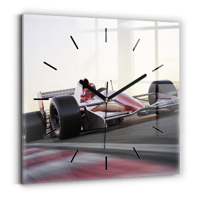 Szögletes üvegóra 30x30 Sport versenyautó