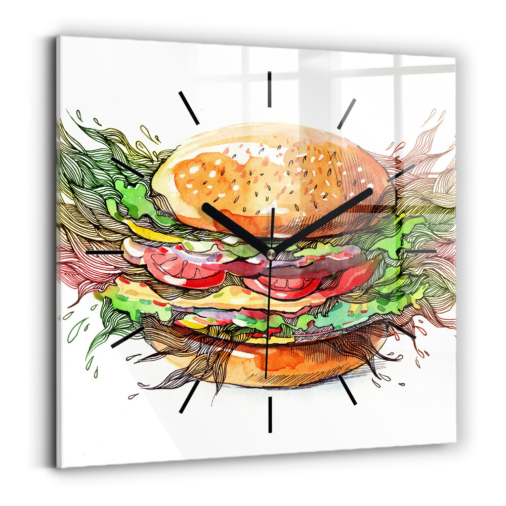 Szögletes fali üvegóra 30x30 XXL sajtos burger