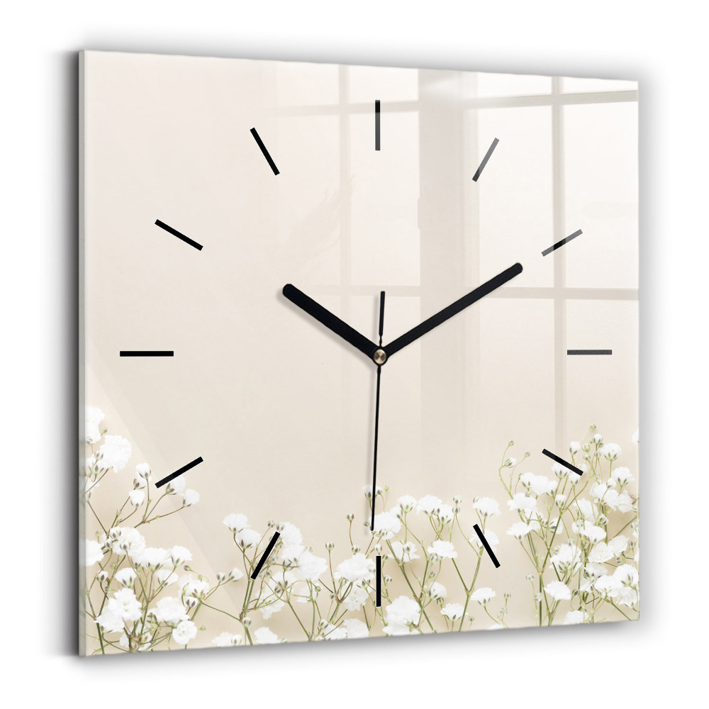 Négyzet alakú üvegóra 30x30 Virágzó gypsophila virágok