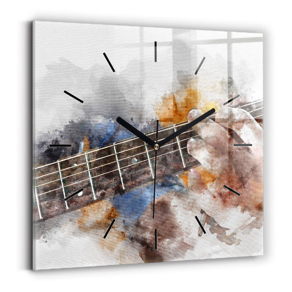 Négyzetes üvegóra 30x30 Gitár grafika