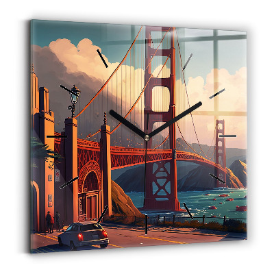 Négyzet alakú üvegóra 30x30 Híd San Franciscóban