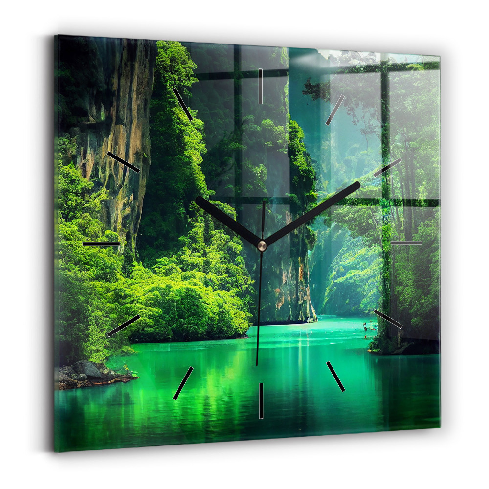 Négyzet alakú üvegóra 30x30 Thaiföld természeti táj