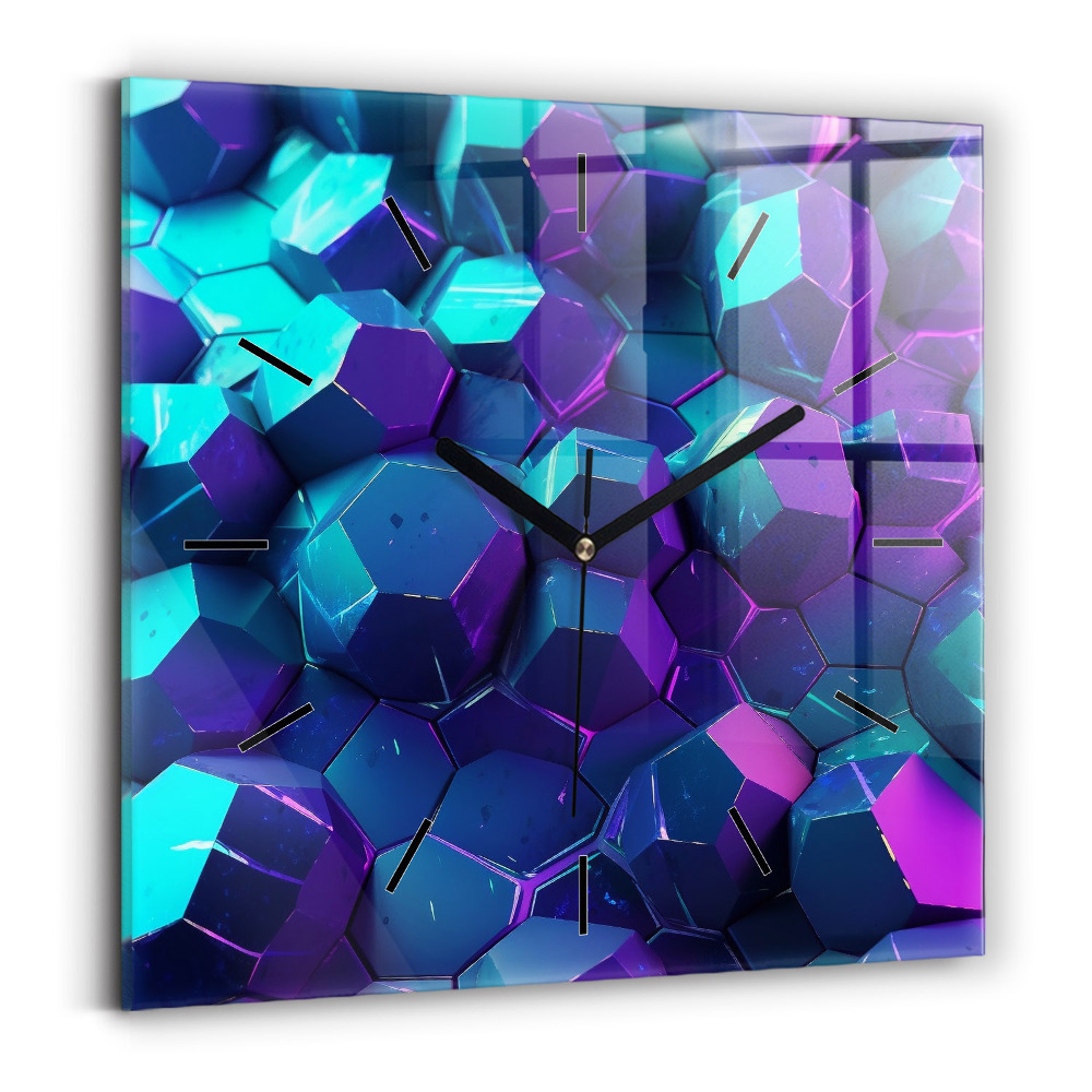 Szögletes fali üvegóra 30x30 Geometriai figurák