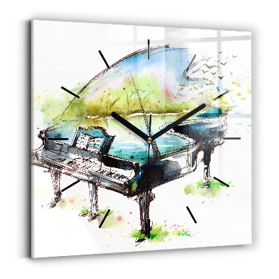 Négyzet alakú üvegóra 30x30 Illusztráció a 4 évszakról