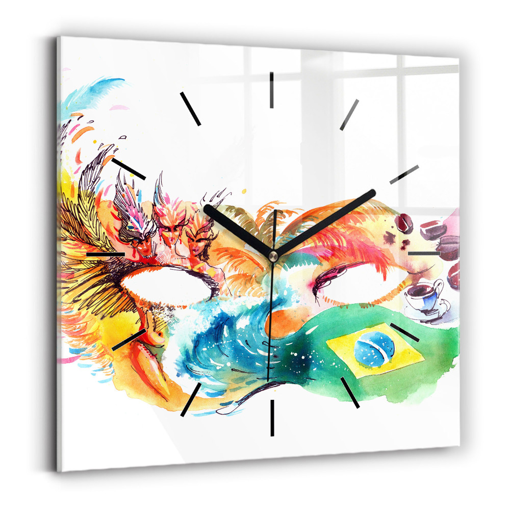 Szögletes fali üvegóra 30x30 Kultúra - brazil zászló