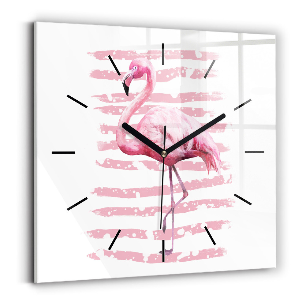 Szögletes fali üvegóra 30x30 Flamingo grafika