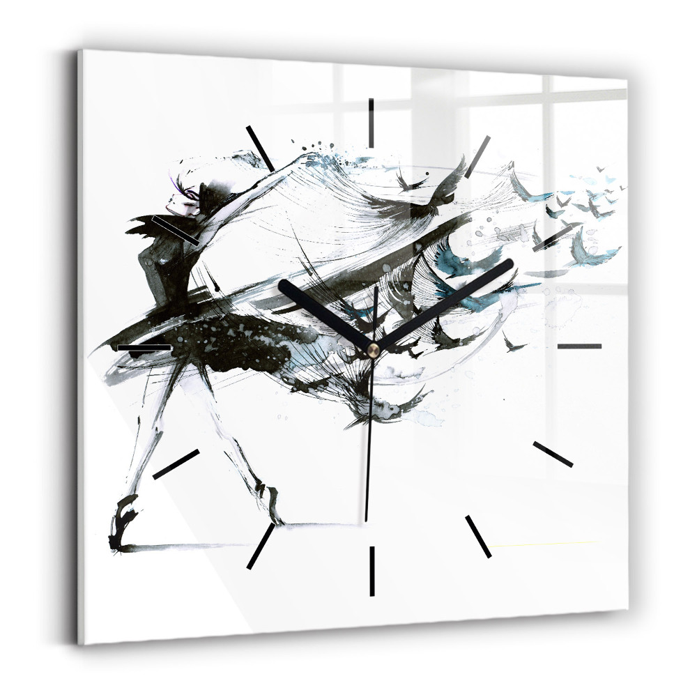 Szögletes üvegóra 30x30 Balettet táncoló nő