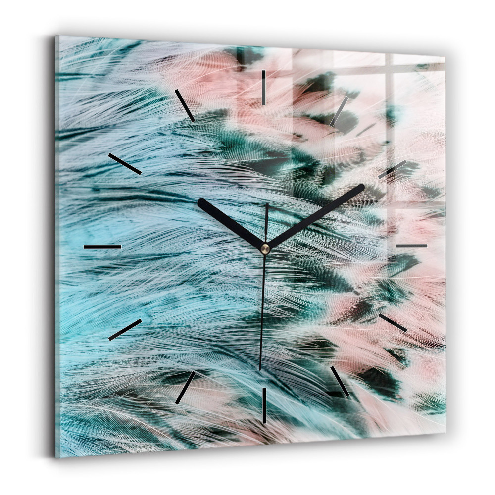 Szögletes fali üvegóra 30x30 Színes tollak